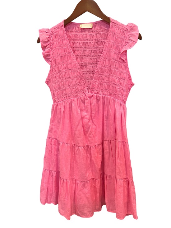 Altar'd State Dresses & Skirts - Altar'd State Pink smocked ruffled Mini Dress. Girly coquette Medium